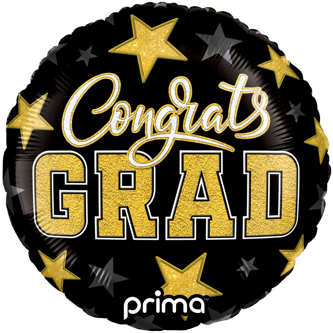 PRIMA 9" Round Congrats Grad Patches 6ct (AIR-FILL ONLY)